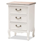 Baxton Studio Capucine 18.9-inch W x 13.6-inch D End Table, White and Oak (151-9205-HiT)