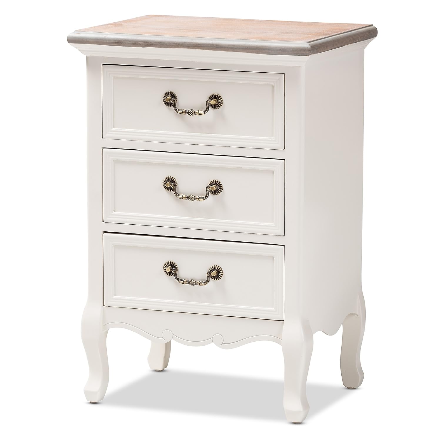 Baxton Studio Capucine 18.9-inch W x 13.6-inch D End Table, White and Oak (151-9205-HiT)