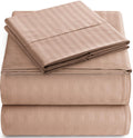 Twin Sheet Set - 4-Piece Striped Deep Pocket Twin Bed Sheets - Ultra-Soft & Wrinkle-Free Twin Size Bedding - Cooling Microfiber