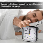 Lamisola Small Battery Operated Analog Alarm Clock, Travel Clock,Quieter Bedside Clocks For Bedrooms Bathroom Shelf Desk,Black