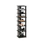 Furinno Compact 8-Tier Vertical Space Saving Free Standing Shoe Tower, Shoe Rack for Closet Entryway, Espresso
