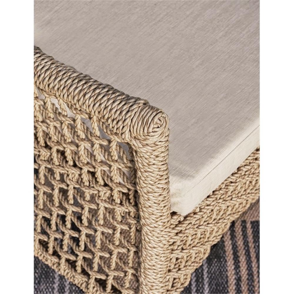 Kosas Home Brisbane 22" Olefin & Aluminum Outdoor Dining Chair in Natural Brown