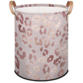 SinSenMa Leopard Rose Gold Large Laundry Basket Hamper Collapsible Storage Bin for Blankets Kids Toys Dirty Clothes Tall Baby Nu