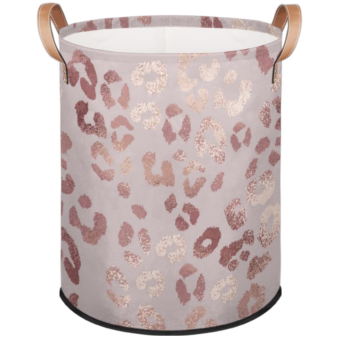 SinSenMa Leopard Rose Gold Large Laundry Basket Hamper Collapsible Storage Bin for Blankets Kids Toys Dirty Clothes Tall Baby Nu