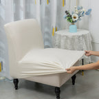 Liykimt Armless Accent Chair Cover Slipcover,Slipper Chair Stretch Spandex Removable For Armless Chair Furniture Protector For Living Dining Room Hotel (Beige, 1)