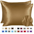 Shopbedding Luxury Satin Pillowcase For Hair - King Satin Pillowcase With Zipper, Gold (Pillowcase Set Of 2) - Blissford