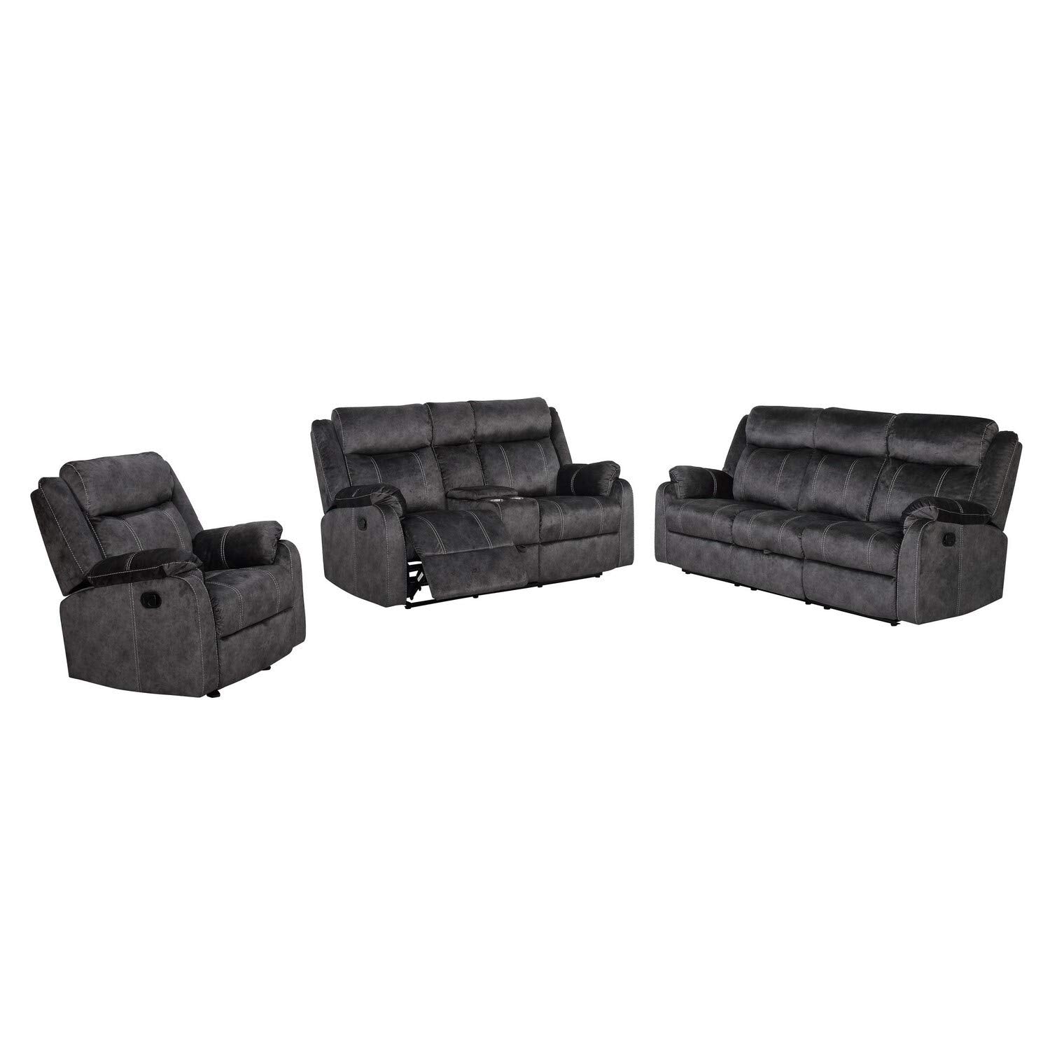 Global Furniture Usa Domino Granite Reclining Sofas - Thumbnail 2