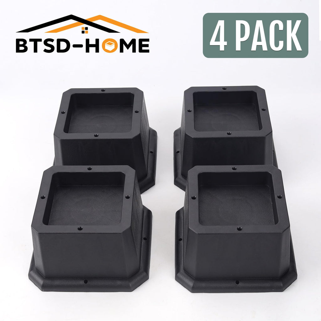 Btsd-Home Furniture Risers 2 Inch Bed Risers Heavy Duty Adjustable Dorm Bed Lifts Risers Table Desk Chair Leg Extenders 4 Pack B