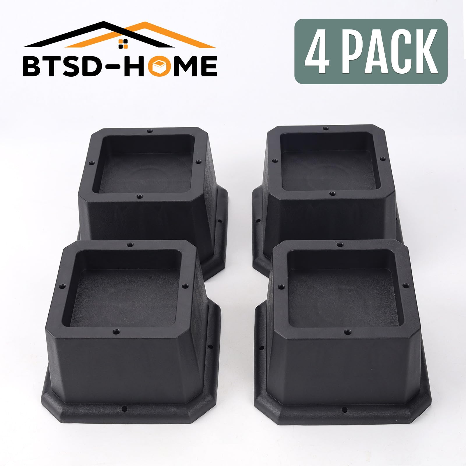 Btsd-Home Furniture Risers 2 Inch Bed Risers Heavy Duty Adjustable Dorm Bed Lifts Risers Table Desk Chair Leg Extenders 4 Pack B
