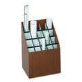 Safco Products 3081 Vertical Roll File, 20 Compartment, Wood Grain Walnut Finish, Corrugated Fiberboard Construction, 2.75' Com