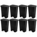 Sterilite Rectangular Step On Kitchen Wastebasket, 11.9 Gal, Black, 8Pack