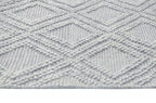 HomeRoots Grey PET Yarn 5’ x 7’ Gray Diamond Lattice Modern Area Rug