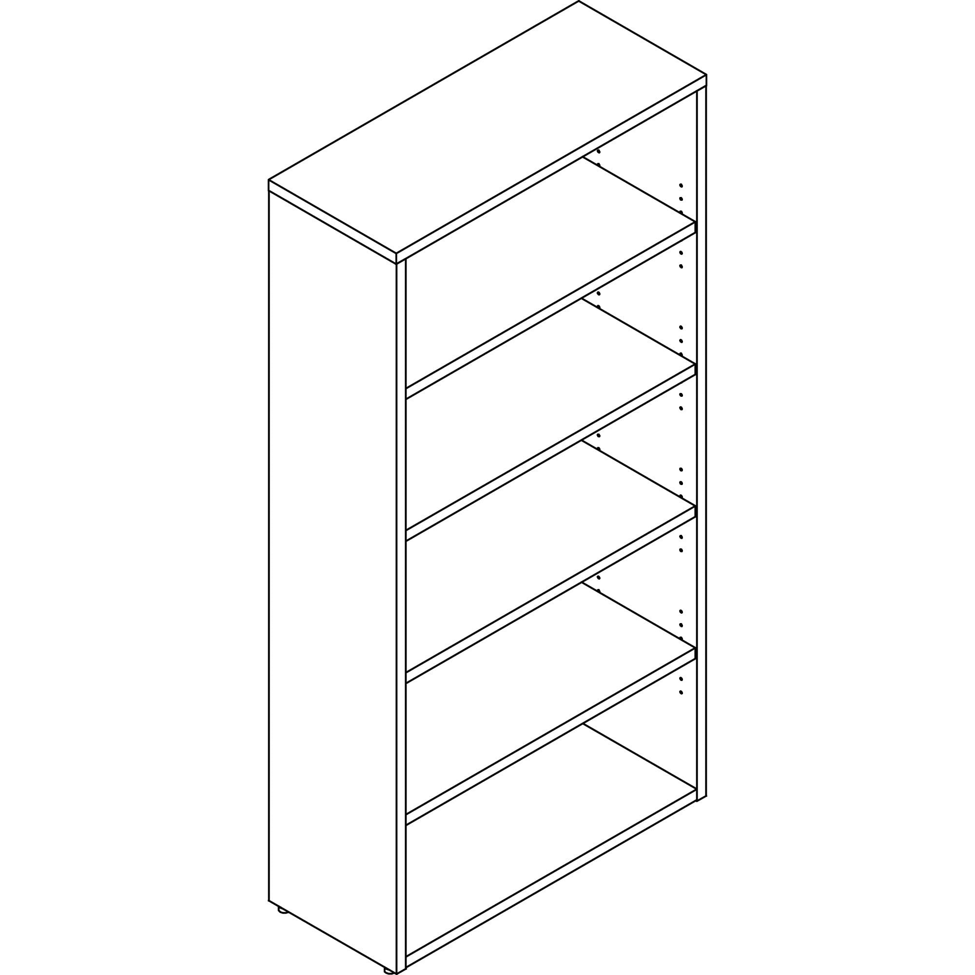Lorell Prominence 2.0 Laminate Bookcase Gray Elm 34" x 69" x 12"