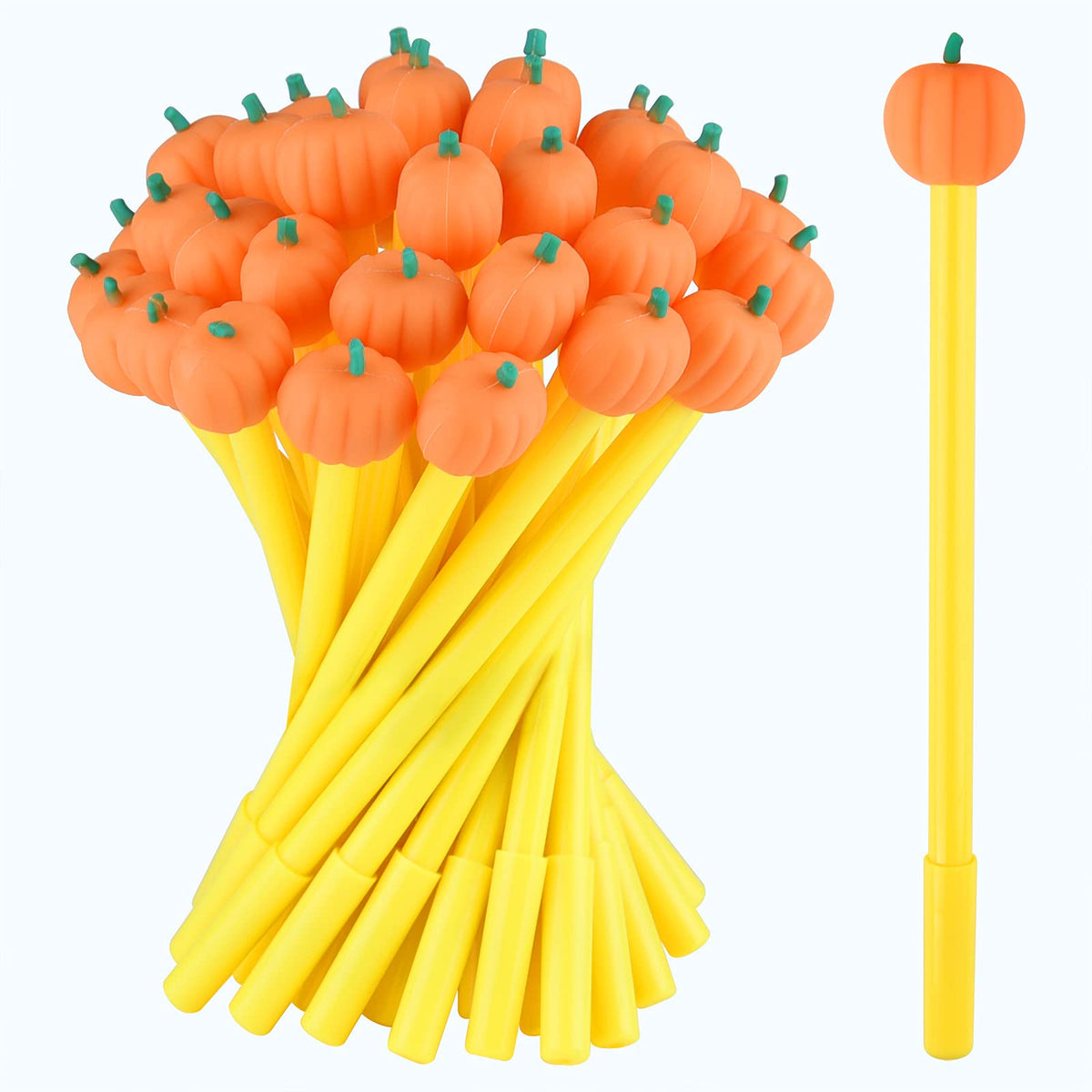 Miahart 30 Pieces Halloween Thanksgiving Day Pumpkin Pen Bulk Cute Kawaii Black Writing Pens Ballpoint Pens For Office School Su