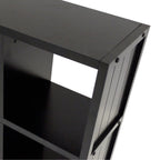 Ergode Timothy Collection | 2x2 Wooden Shelving Unit - Black | 25.6' W x 11.8' D x 27' H | Ample Storage for Pictures, Books, and More (20832-VV)