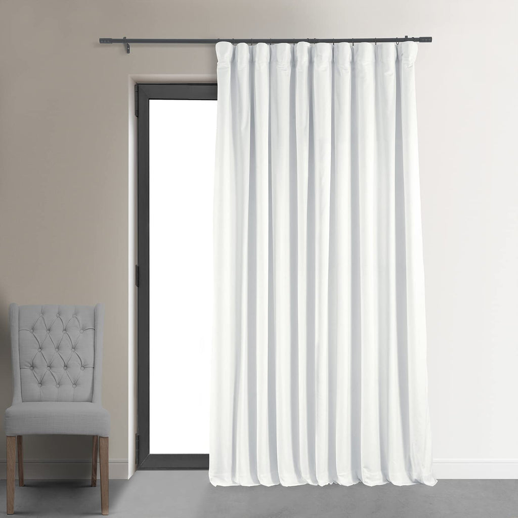 Hpd Half Price Drapes Signature Velvet Thermal Blackout Curtains For Living Room 96 Inch Long (1 Panel) Rod Pocket Insulated Blackout Curtains For Bedroom Window Curtains, 100W X 96L, Primary White