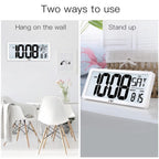 Txl Large Digital Wall Clock With Backlight, 14.2'' Battery Operated Alarm Clock With Day, Date & Temperature, Jumbo Display Dig