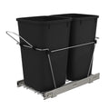 Rev-A-Shelf Pullout Trash Can for Under Kitchen Cabinets 27 Qt. 12 Gallon Garbage Waste Recycling Bin with Full Extension Slides