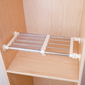 Hershii Closet Tension Shelf & Rod Expandable Metal Storage Rack Adjustable Organizer DIY Divider Separator for Cabinet Wardrobe