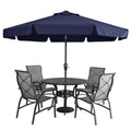 Mastercanopy Valance Patio Umbrella For Outdoor Table Market -8 Ribs (9Ft, Navy Blue)
