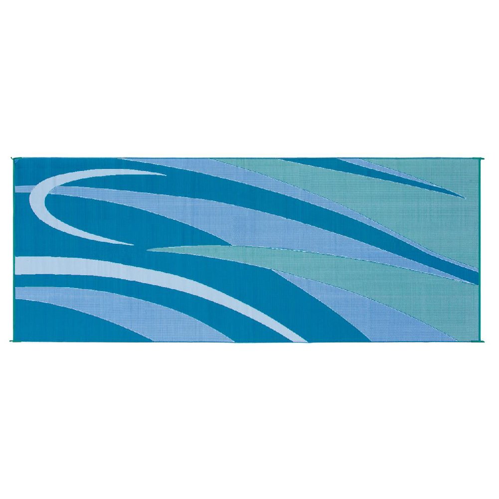 Ming'S Mark Gc3 Stylish Camping Reversible Graphic Patio Mat - 8' X 20', Blue/Green