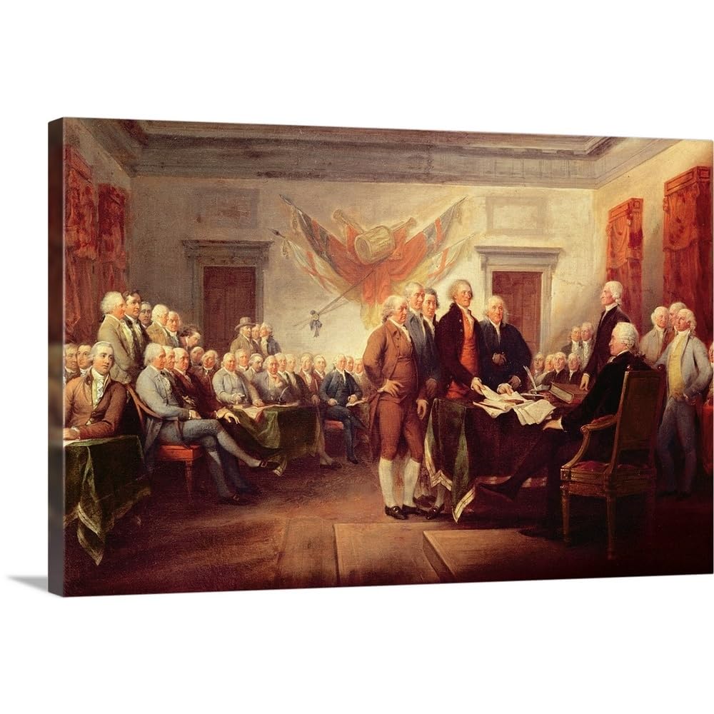 CANVAS ON DEMAND Signing the Declaration of Independence, 4Th July 1776, C,1817 Canvas Wall Art Print by John (1756-1843) Trumbu