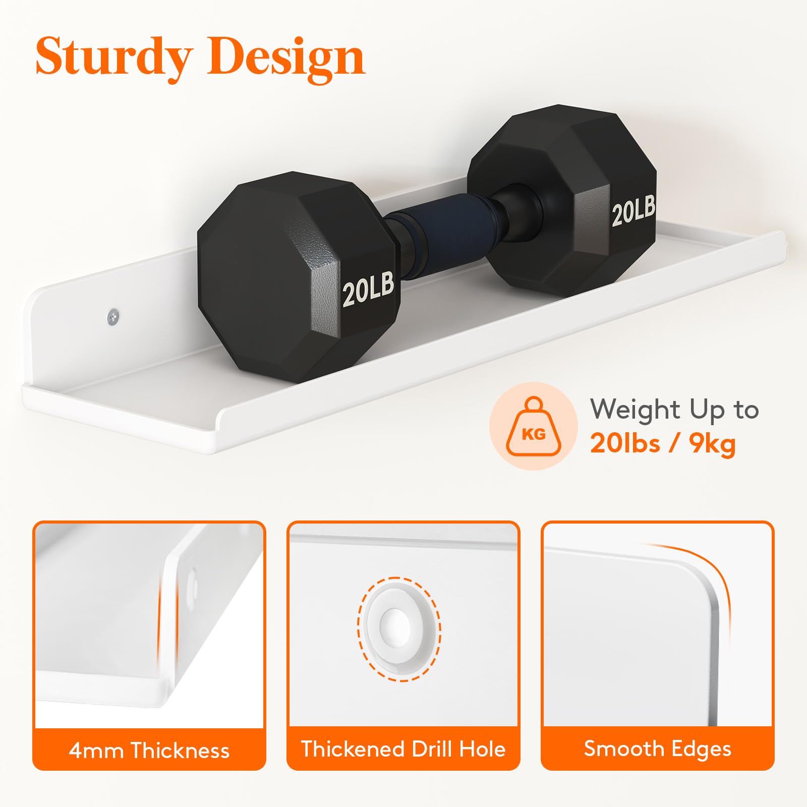 Lifewit Floating Shelves For Wall, 12 Pack White Acrylic Shelf 15' Room Decor For Bookcase/Vinyl Record Display/Photo/Picture In Bedroom, Living Room, Bathroom, Kitchen Storage And Organization