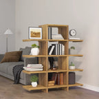 vidaXL Solid Wood Book Cabinet - Teak Bookshelf with Abundant Storage - Sanded Smooth Finish - Multi-Room Use - Home Decor