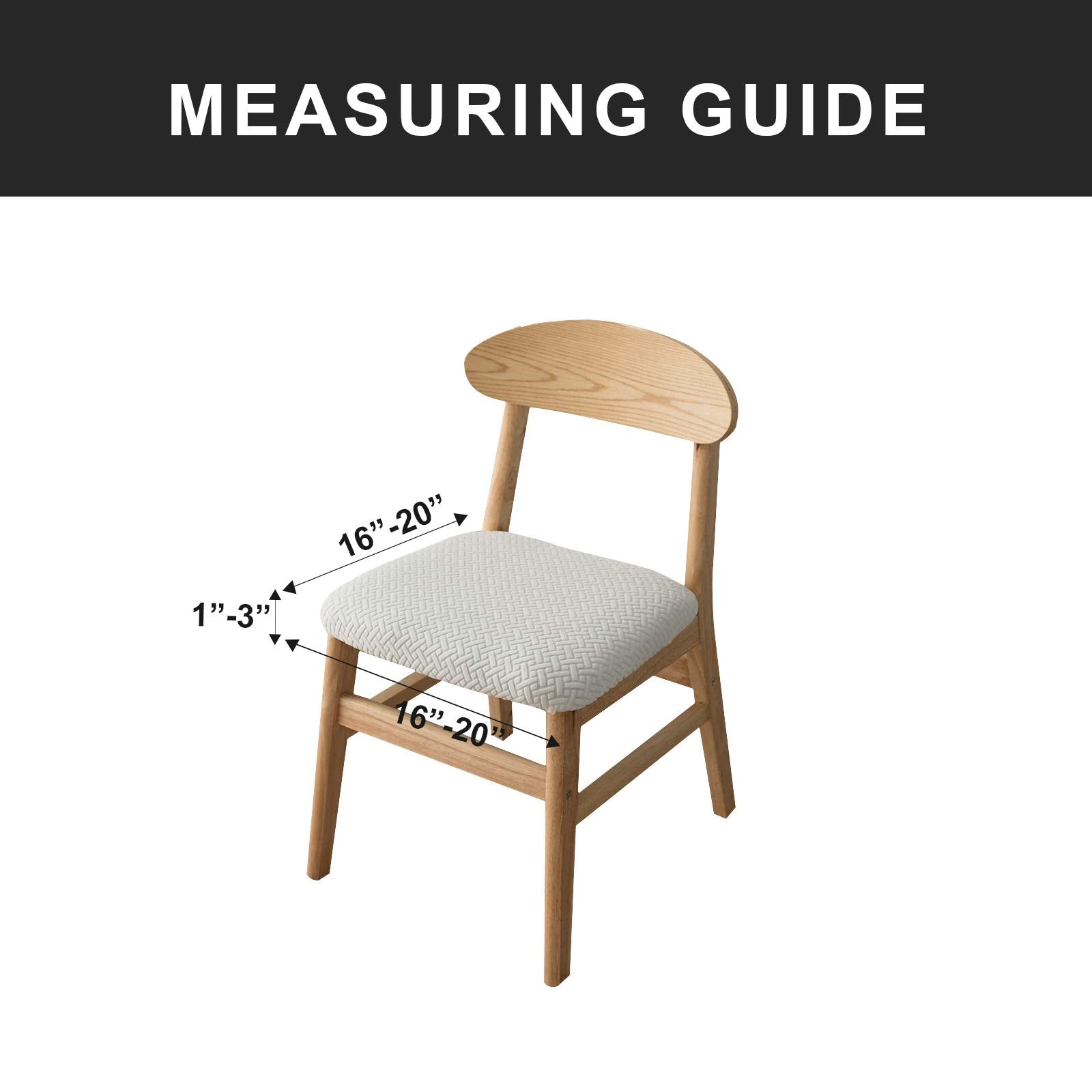 Genina Seat Covers For Dining Room Chair Seat Slipcovers Kitchen Chair Covers (White, 6 Pcs)