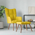 vidaXL Relax Armchair with Footrest Mustard Yellow Velvet