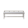 Steve Silver Pendleton Dining Bench, Solid Asian Hardwoods, Brass Finish Galley Rail, Mud Room or Bedroom, 60" L x 17" W x 21" H, Ivory