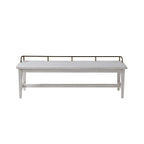 Steve Silver Pendleton Dining Bench, Solid Asian Hardwoods, Brass Finish Galley Rail, Mud Room or Bedroom, 60" L x 17" W x 21" H, Ivory