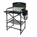 Wkfamout Tall Folding Director Chair 30.7 ' Seat Height Foldable Bar Stool For Makeup Artist Face Painting With Side Table Carr