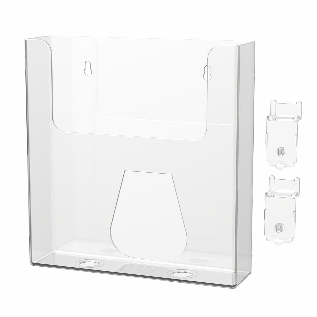 Marketing Holders 10 Pack Slatwall Brochure Holder 8.5' W Magazine Rack Display Pamphlet Clear Acrylic Displays Literature Adve