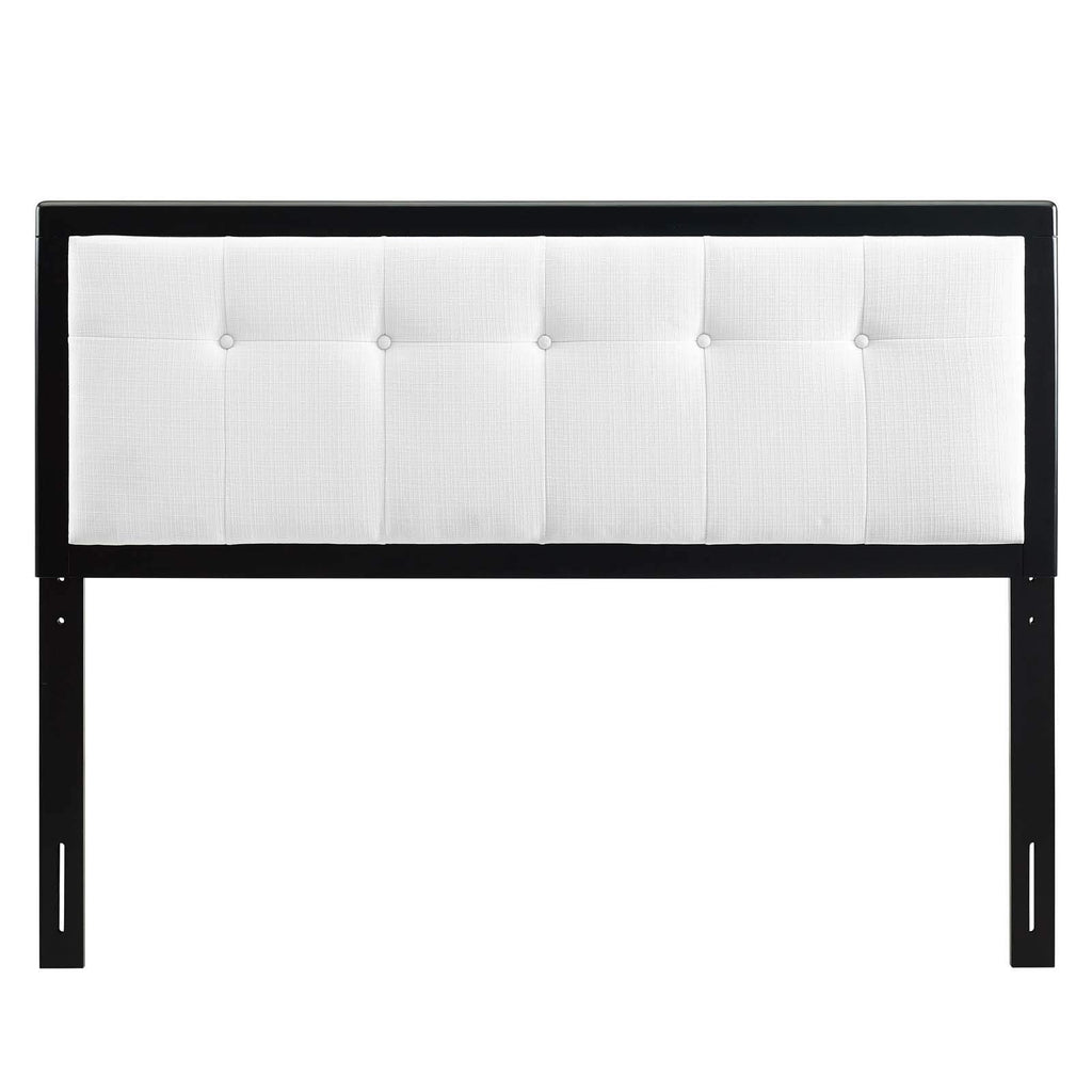 Modway Draper Tufted Queen Fabric And Wood Headboard In Black White
