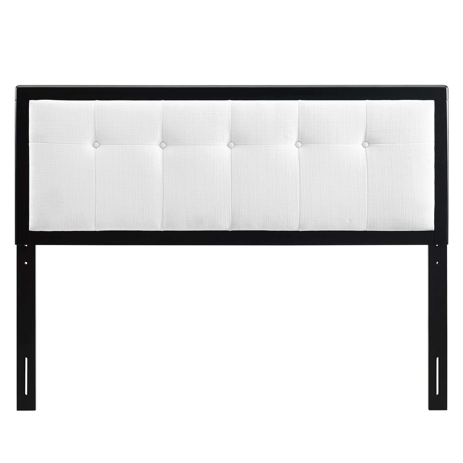 Modway Draper Tufted Queen Fabric And Wood Headboard In Black White