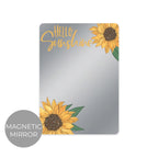Canopy Street Hello Sunshine Magnetic Mirror / 5' X 7' Shatterproof School Locker Accessory/Teen Girl Sunflower Decor/Beautifu