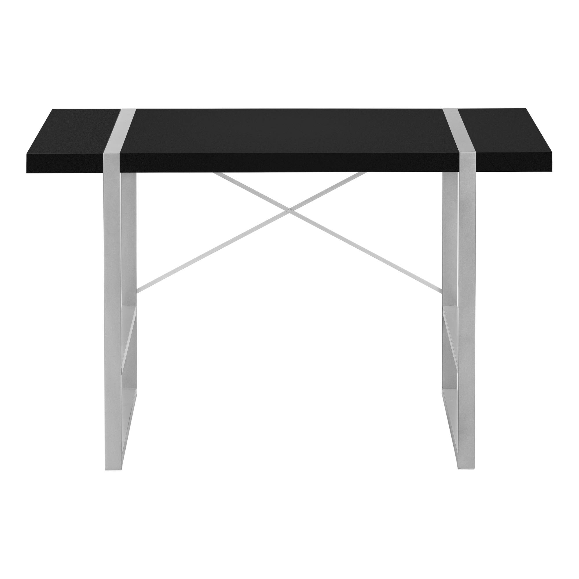 Monarch Specialties I 7664 Computer Desk, Home Office, Laptop, 48' L, Work, Metal, Laminate, Black, Grey, Contemporary, Modern