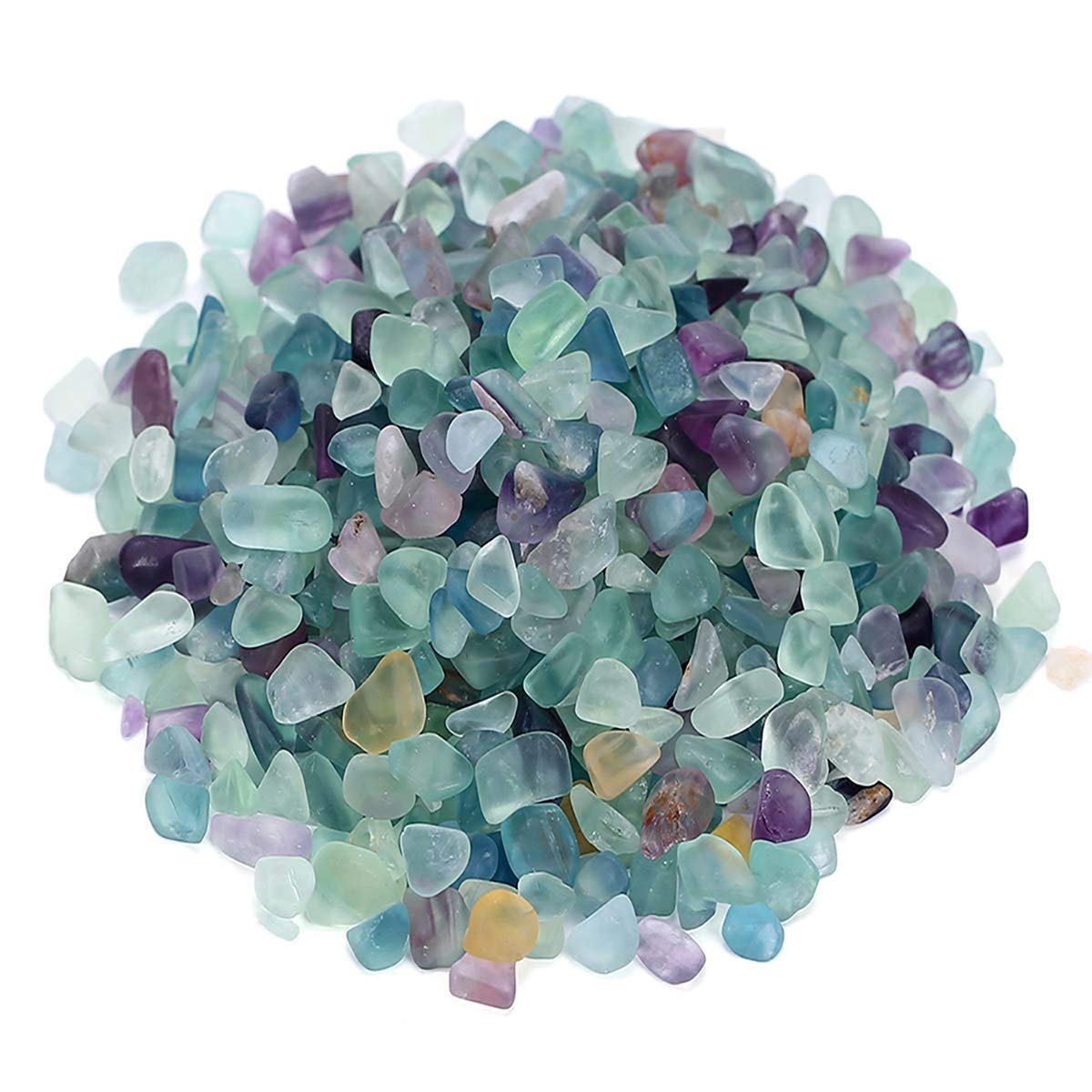 WAYBER Decorative Crystal Pebbles, 1 Lb/460g (Fill 0.9 Cup) Natural Quartz Stones Aquarium Gravel Sea Glass Rock Sand for Fish T