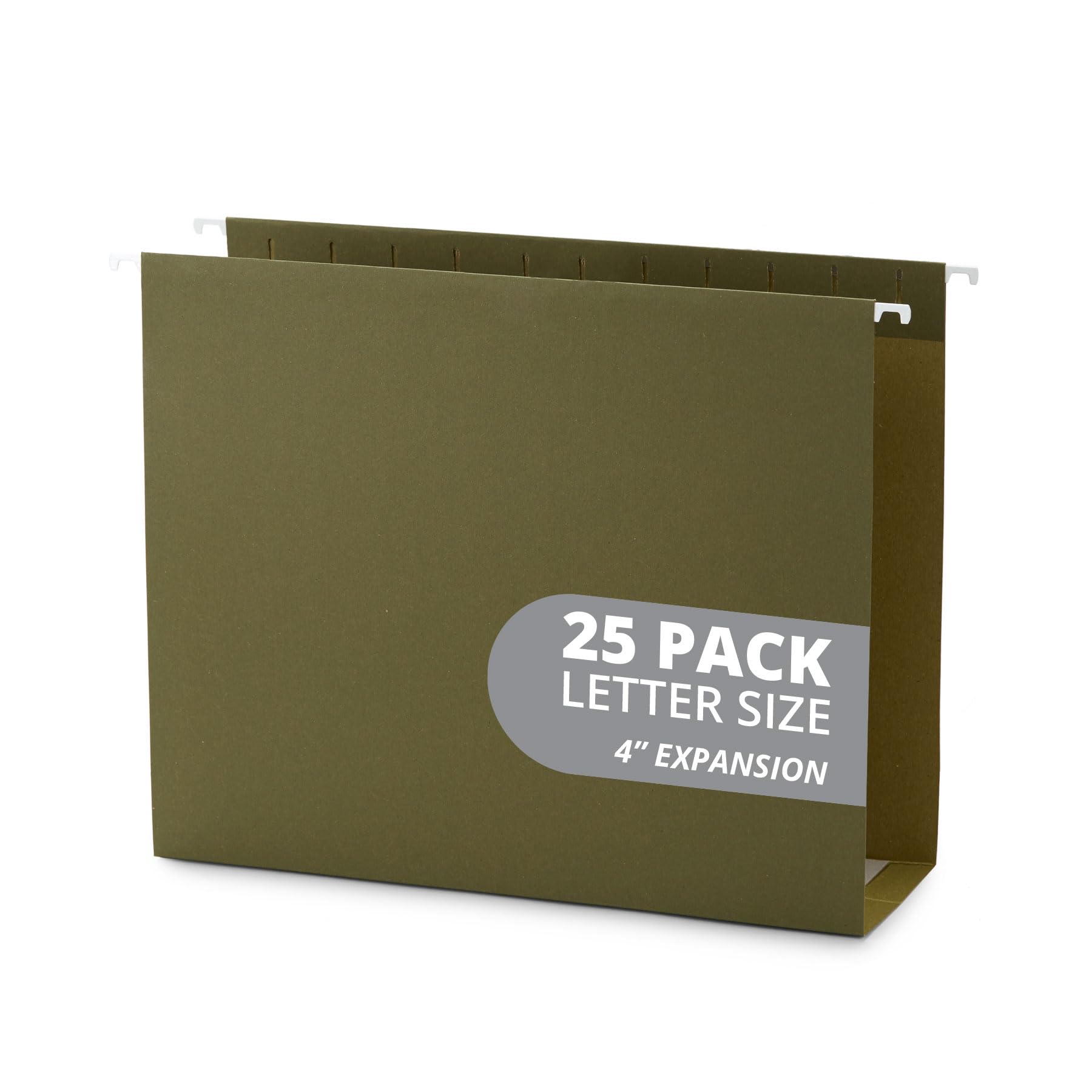 Blue Summit Supplies Extra Capacity Hanging File Folders, 25 Reinforced Hang Folders, Heavy Duty 4 Inch Expansion, Designed For