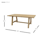 New Pacific Direct Bedford 79" Rect. Dining Table "A" Base,Solid Acacia Wood,Distressed Natural
