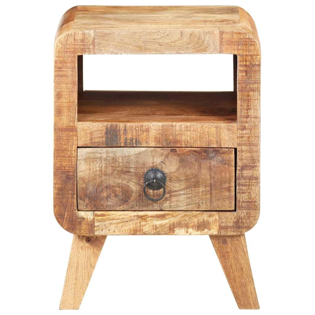 Vidaxl Bedside Cabinet 11.8''X11.8''X16.1'' Rough Mango Wood