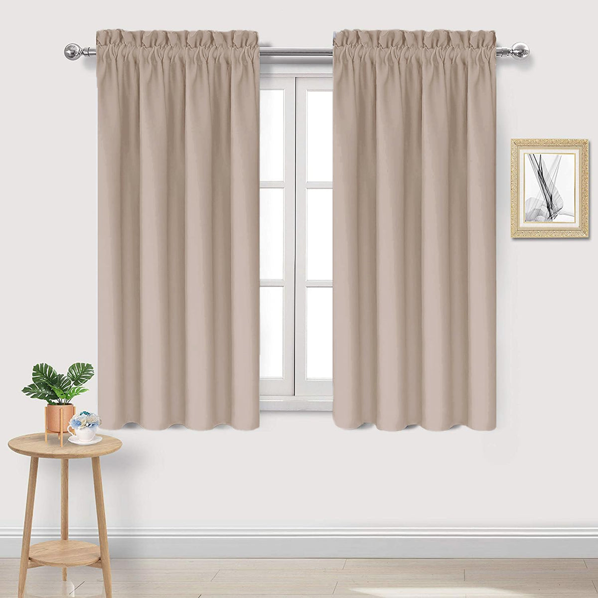 Dwcn Blackout Curtains For Living Room Thermal Insulated, Energy Saving & Noise Reducing Bedroom Curtains, Camel, W 38X L 54 Inc