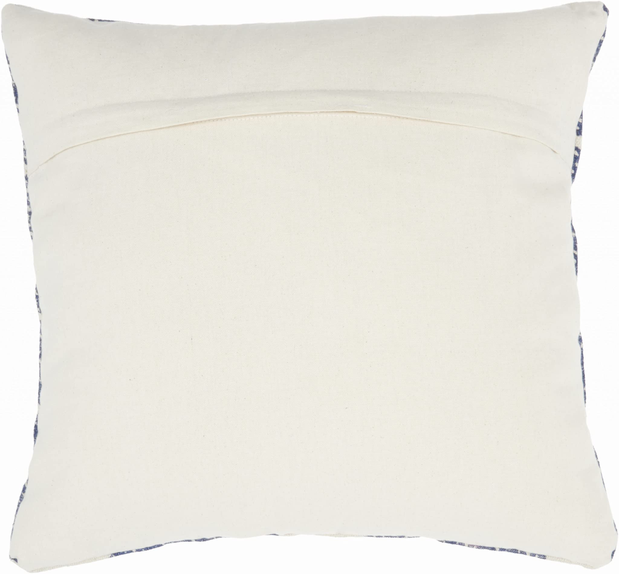 HomeRoots 100% Cotton Navy Blue and Ivory Triangles Throw Pillow