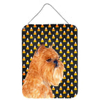 Caroline's Treasures SS4287DS1216 Brussels Griffon Candy Corn Halloween Portrait Wall or Door Hanging Prints Aluminum Metal Sign