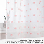 Mysky Home Kitchen Curtains Pink Curtains For Girls Bedroom 45 Inch Pom Pom Sheer Curtains Light Filtering Nursery Girls Kids Room Rod Pocket Cafe Small Window Panels 38 X 54 In Set Of 2