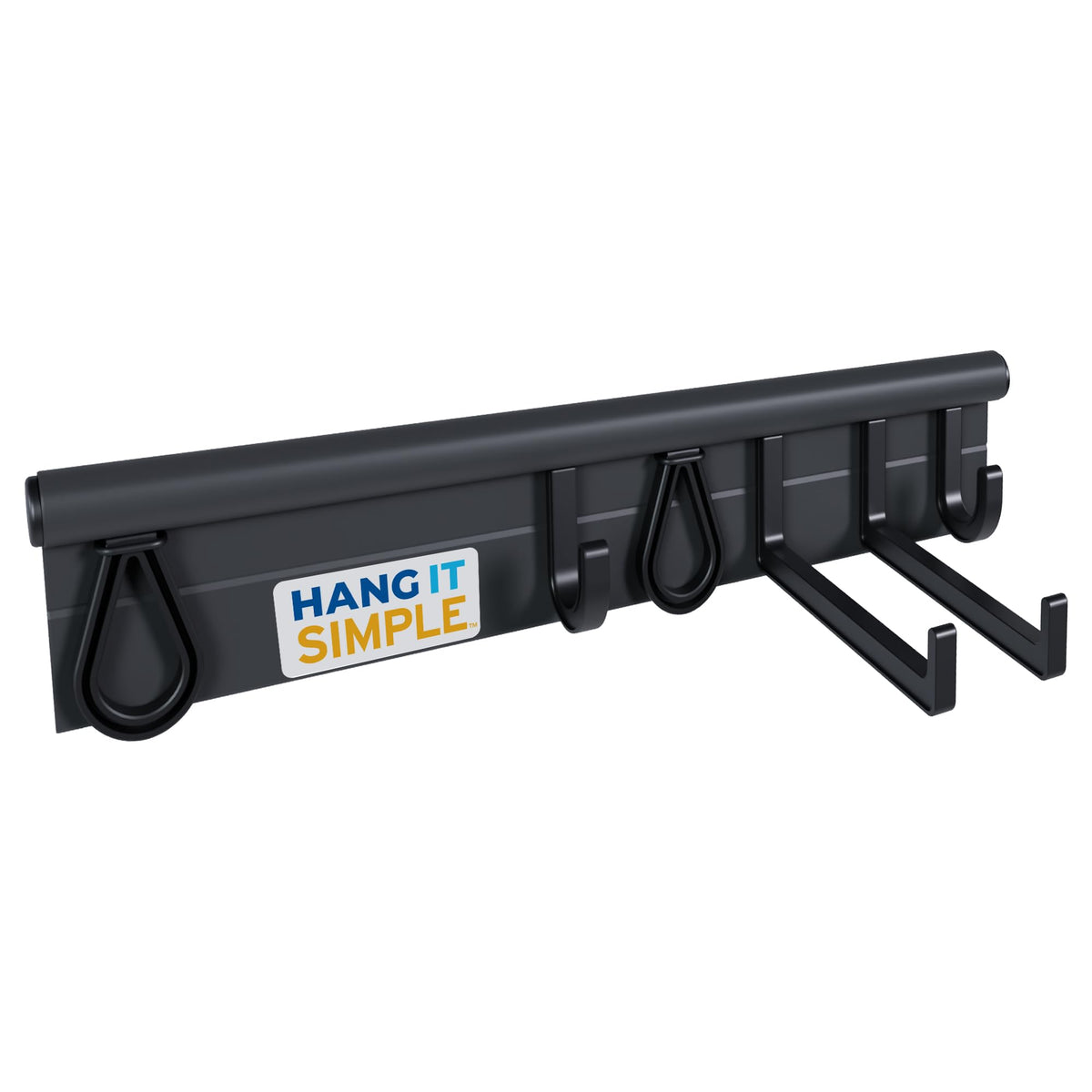 Hang It Simple 18Inch WallMounted Storage System with Adjustable Hooks  HeavyDuty Organizer for Tools, Brooms, Mops, and Mor