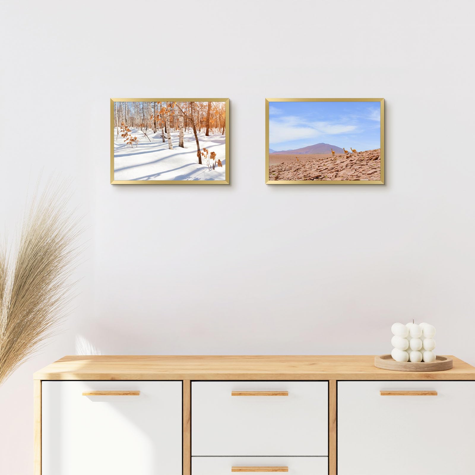 Golden State Art, A4 Aluminum Gold Picture Frame With Acrylic Front, Swivel Tabs, Sawtooth Hangers, Spring Clips, Metal Wall Pos