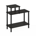 Furinno Turn-N-Tube 3-Tier Rectangular Sofa Side Table, End Table with Open Shelves, Espresso/Black