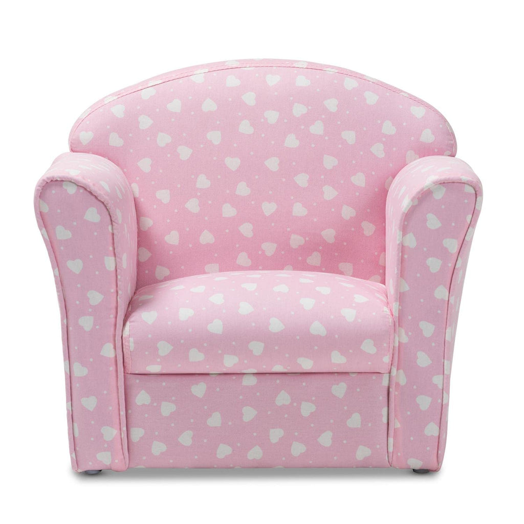 Baxton Studio Erica Pink and White Upholstered Kids Armchair